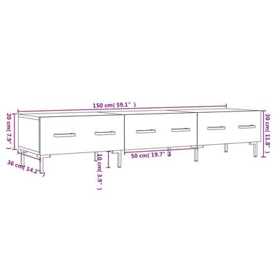 vidaXL Έπιπλο Τηλεόρασης Καπνιστή Δρυς 150x36x30 εκ. Επεξ. Ξύλο