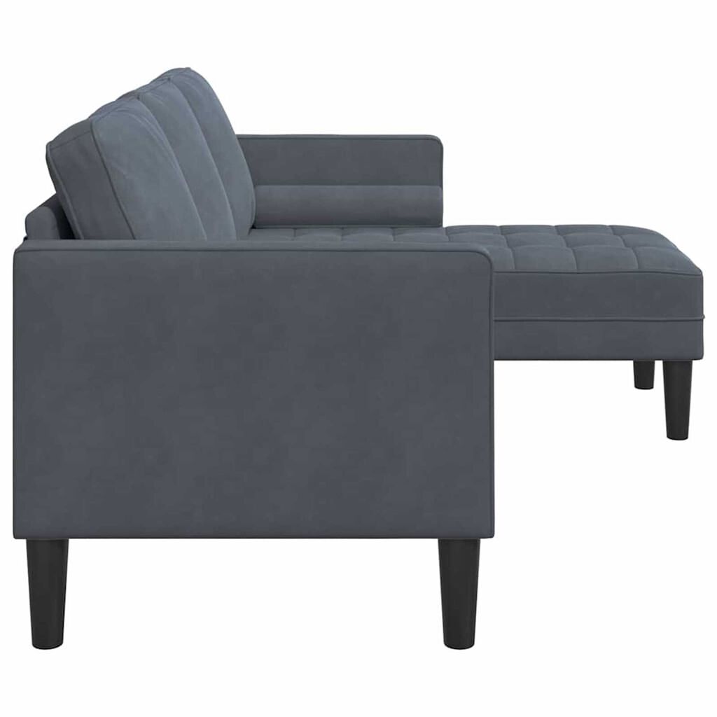 vidaXL Σετ Καναπέ Σκούρο γκρι 173 x 131 x 67 εκ Βελούδο