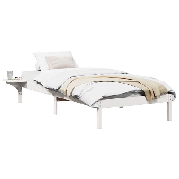 vidaXL Πλαίσιο κρεβατιού με κομοδίνα Λευκό 90 x 200 cm Λευκό