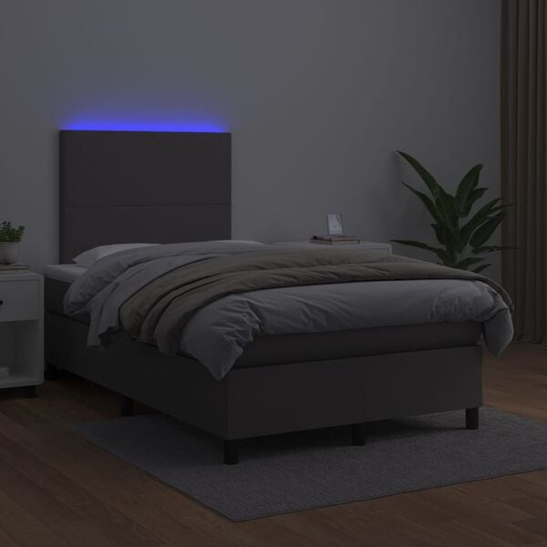 vidaXL &Kappa;&rho;&epsilon;&beta;ά&tau;&iota; Boxspring &mu;&epsilon; &Sigma;&tau;&rho;ώ&mu;&alpha; & LED &Gamma;&kappa;&rho;&iota; 120x200 &epsilon;&kappa;. &Sigma;&upsilon;&nu;&theta;. &Delta;έ&rho;&mu;&alpha;