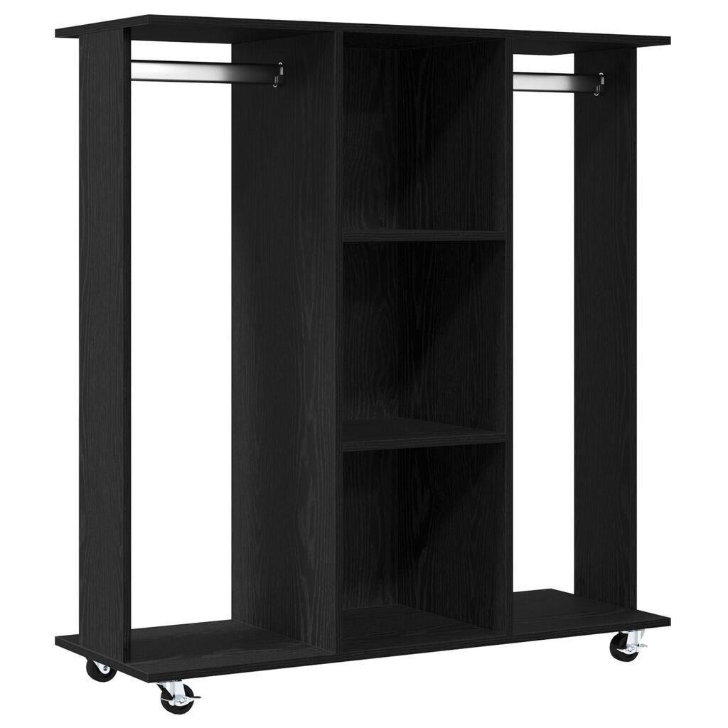 vidaXL Ντουλάπα με Ρόδες Μαύρη Δρυς 102x38x110 εκ Επεξεργασμένο Ξύλο