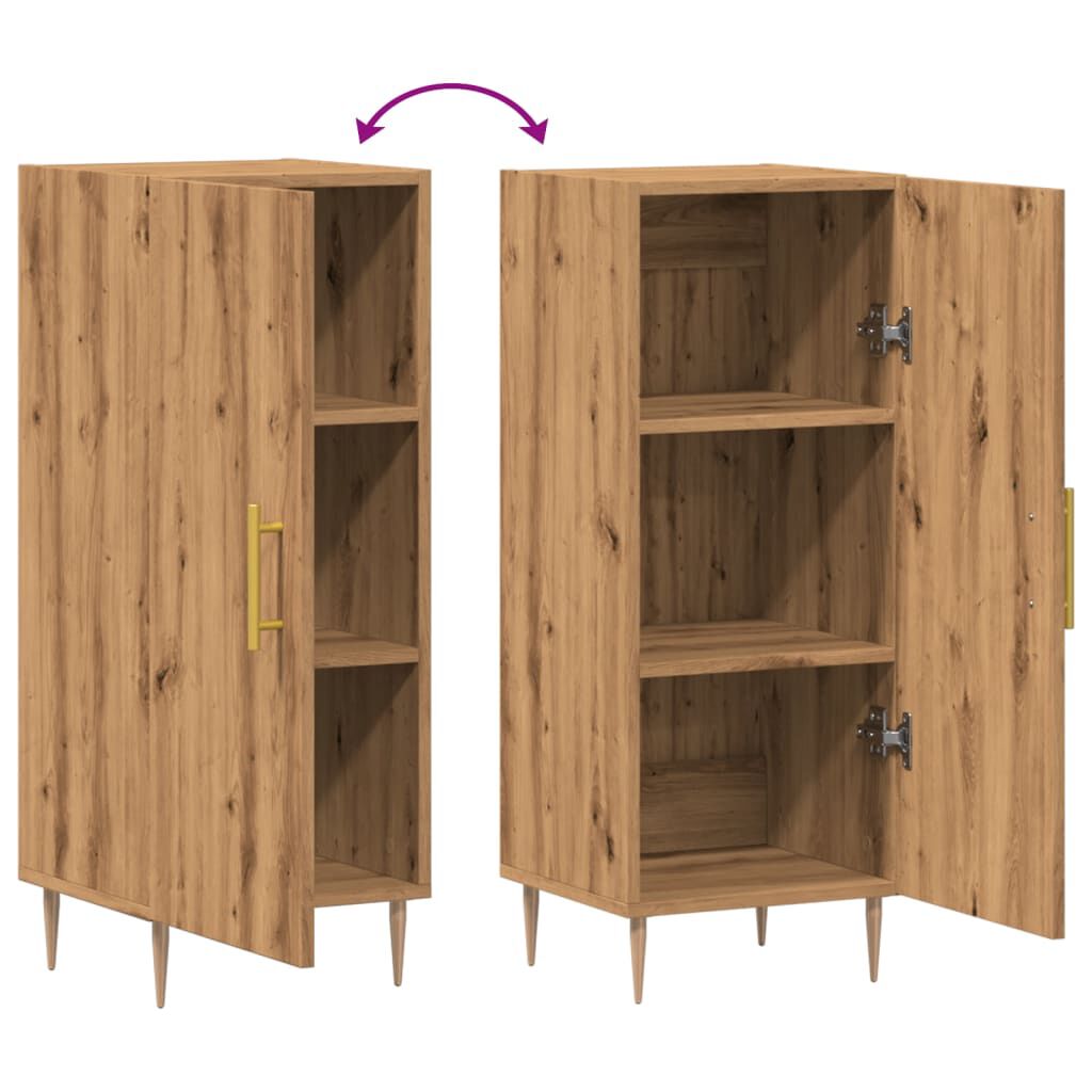 vidaXL Ντουλάπι Αρτισιανή Δρυς 34,5 x 34 x 90 εκ. Επεξεργασμένο Ξύλο