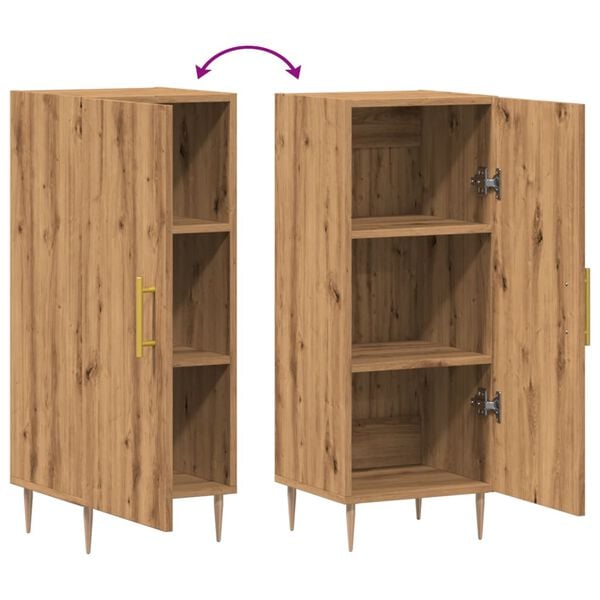 vidaXL Ντουλάπι Αρτισιανή Δρυς 34,5 x 34 x 90 εκ. Επεξεργασμένο Ξύλο