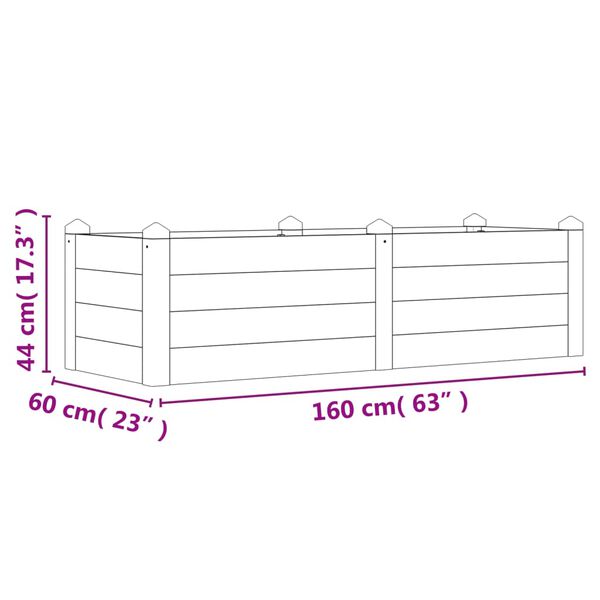 vidaXL Ζαρντινιέρα Υπερυψωμένη 160 x 60 x 44 εκ. Μασίφ Ξύλο Ακακίας