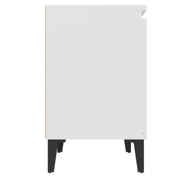 vidaXL Κομοδίνα Λευκά 40 x 30 x 50 εκ. με Μεταλλικά Πόδια