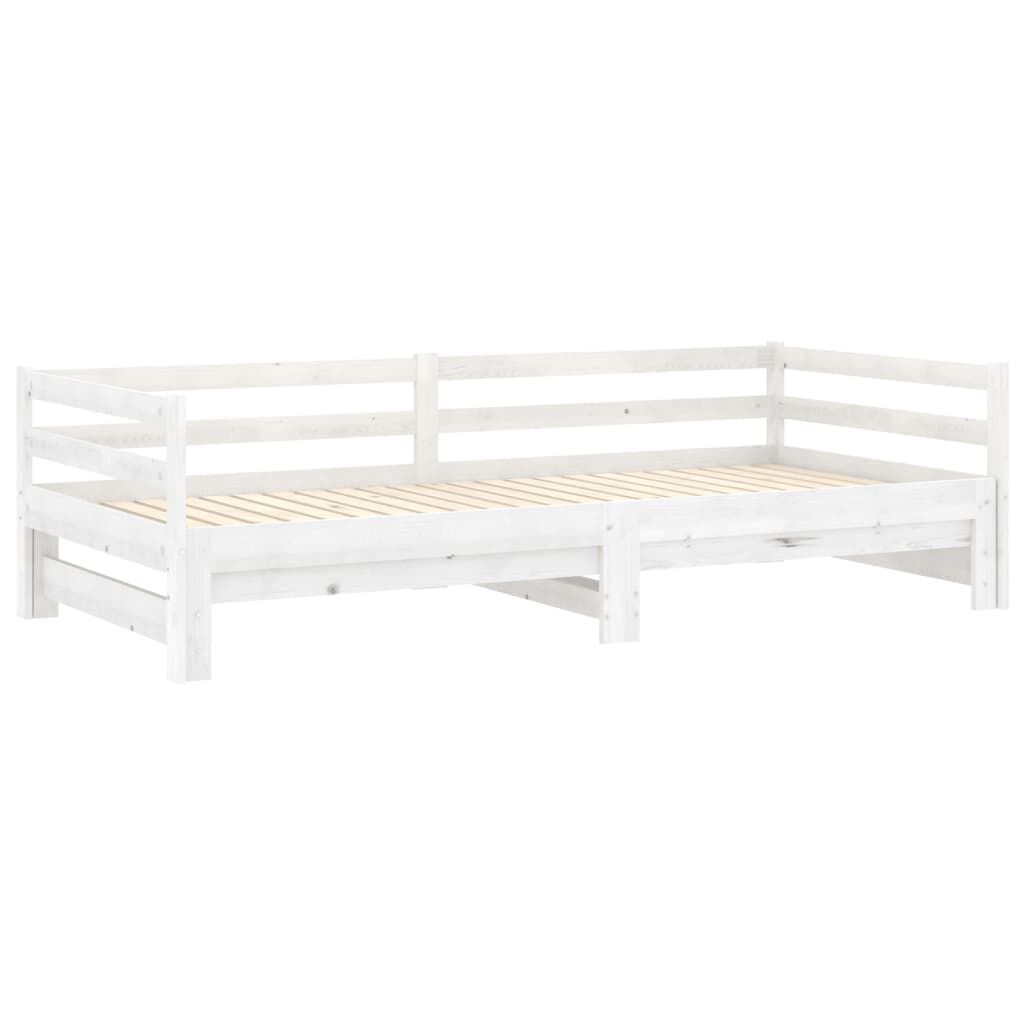 vidaXL Καναπές Κρεβάτι Συρόμενος Λευκός 2x(90x200) εκ. Ξύλο Πεύκου