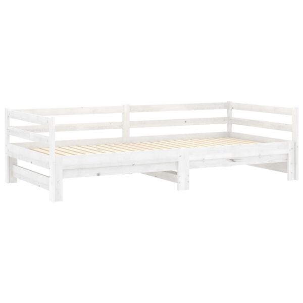 vidaXL Καναπές Κρεβάτι Συρόμενος Λευκός 2x(90x200) εκ. Ξύλο Πεύκου