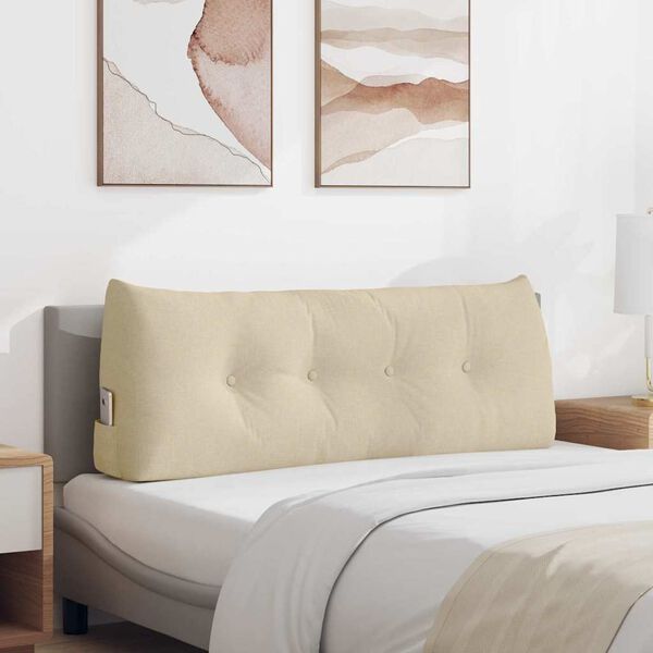 vidaXL Μαξιλάρι Πλάτης Κρεμ 120 x 24 x 50 εκ ύφασμα