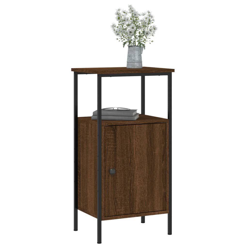 vidaXL Κομοδίνα 2 τεμ. Καφέ Δρυς 41 x 31 x 80 εκ. από Επεξεργ. Ξύλο