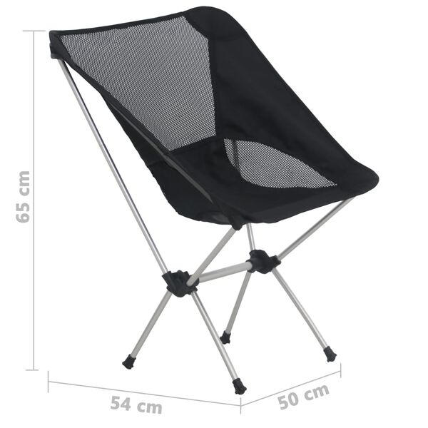 vidaXL Καρέκλες Κάμπινγκ 2 τεμ 54x50x65εκ Αλουμίνιο & Τσάντα Μεταφοράς