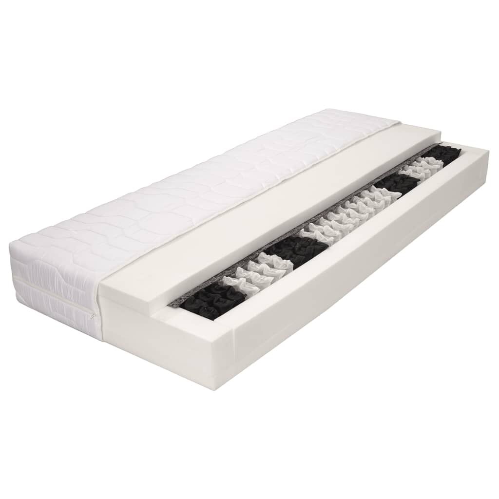 vidaXL Στρώμα με 7 Ζώνες Ανεξάρτητα Ελατήρια 90x200 εκ. / 20 εκ. H2