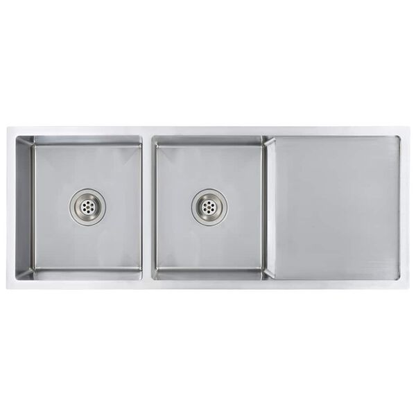 vidaXL Νεροχύτης Κουζίνας Χειροποίητος από Ανοξείδωτο Ατσάλι