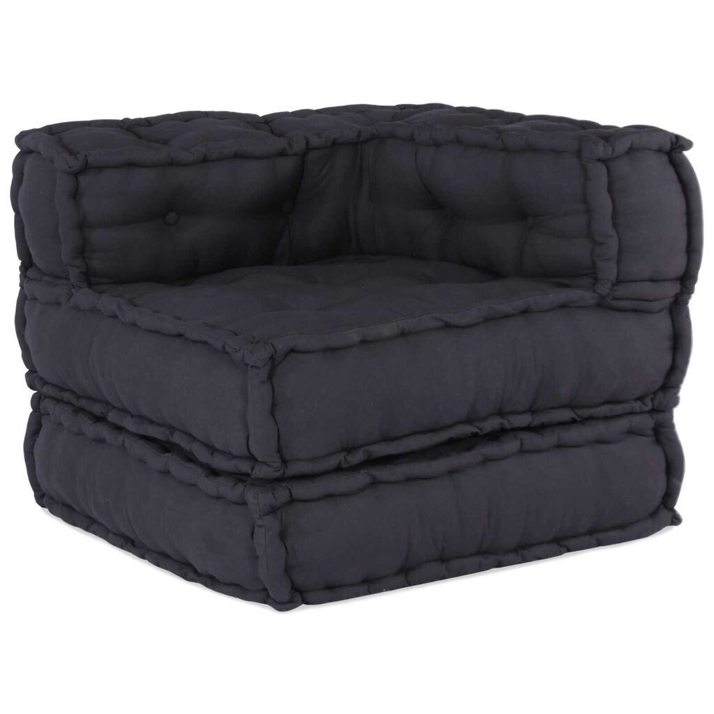 vidaXL Modular Pouffes - Σετ 2 σε Υφασμάτινη Ανθρακί