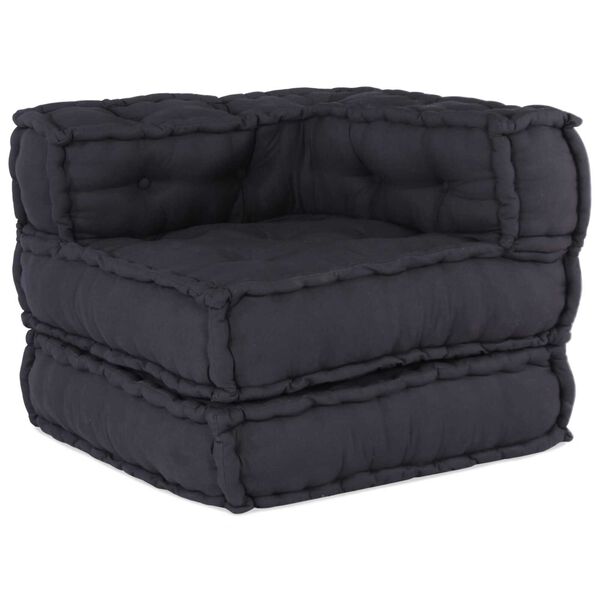 vidaXL Modular Pouffes - Σετ 2 σε Υφασμάτινη Ανθρακί