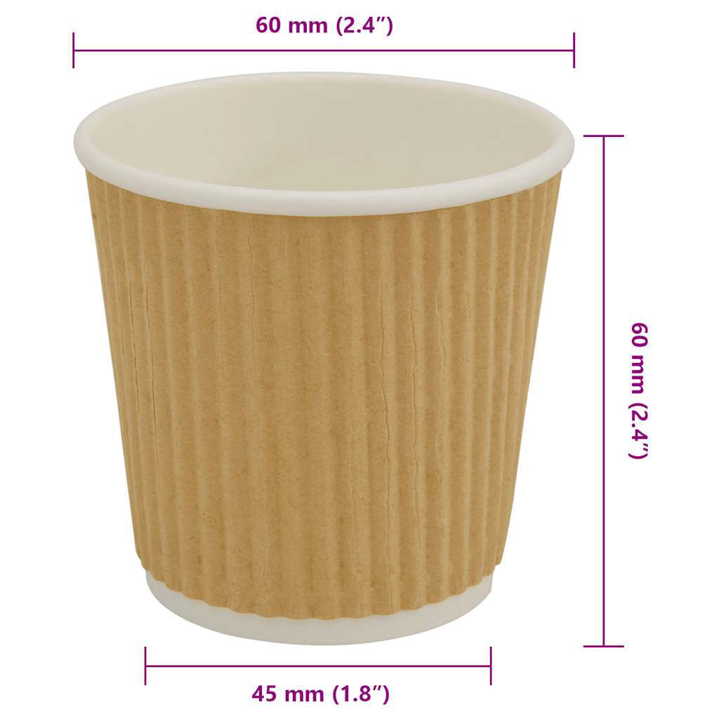 vidaXL Χάρτινα κύπελλα καφέ 1000 τεμάχια 4oz 100ml καφέ