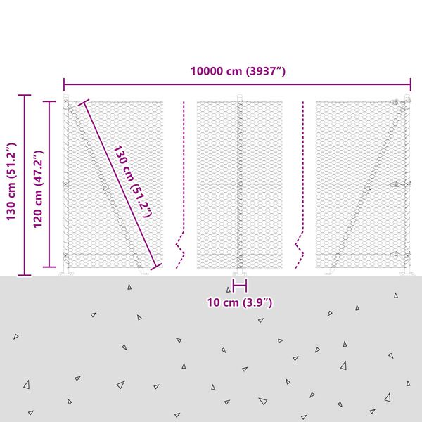 vidaXL Χάλι Φράχτη Πράσινο 1.2x100 μ Σίδηρος