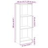 vidaXL Βιβλιοθήκη με 3 Ράφια Γκρι Σκυροδ. 40x24x109 εκ. Επεξεργ. Ξύλο