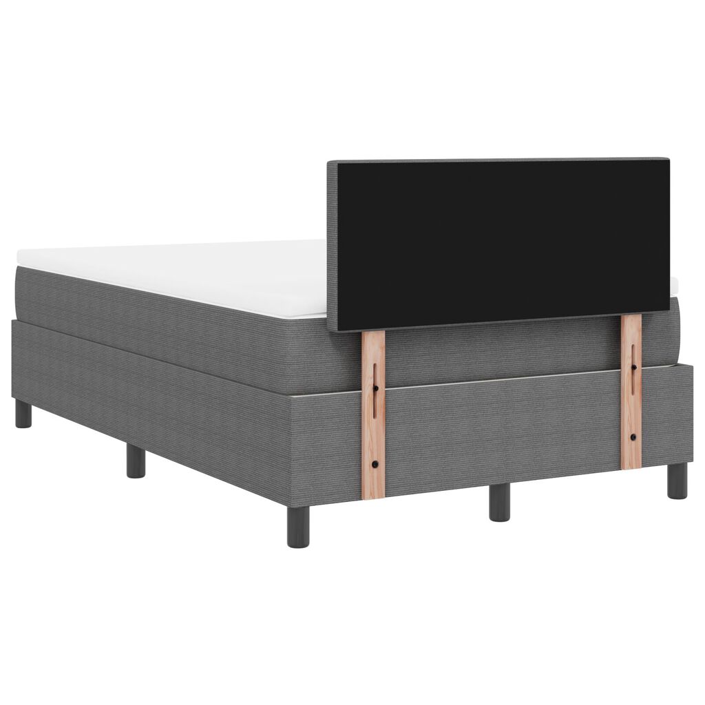 vidaXL Kρεβάτι με πλαίσιο με στρώμα & LED Γκρι 120x200 εκ. Βελούδινο ύφασμα