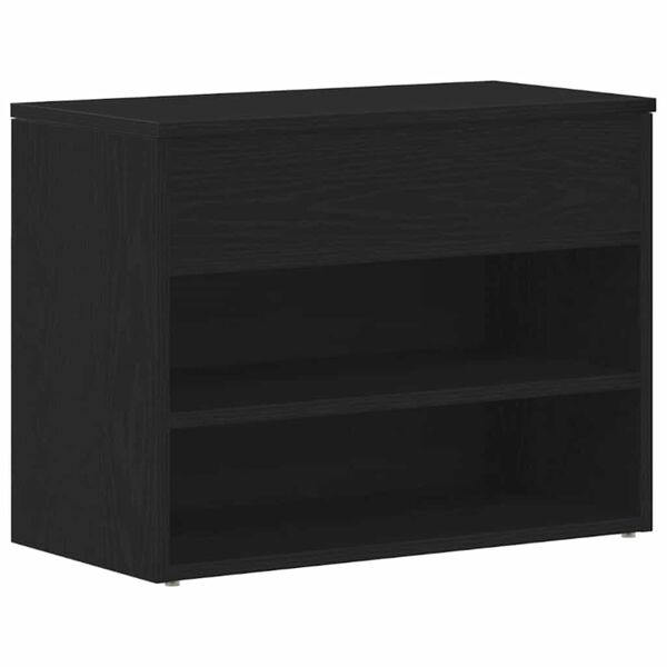 vidaXL Πάγκος για παπούτσια με ράφι Μαύρη δρυς 60 x 30 x 45 cm