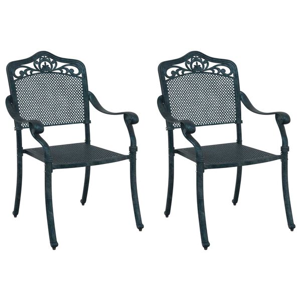 vidaXL Καρέκλα Κήπου 2 pcs Πράσινο 55 x 56.5 x 91εκ Αλουμίνιο