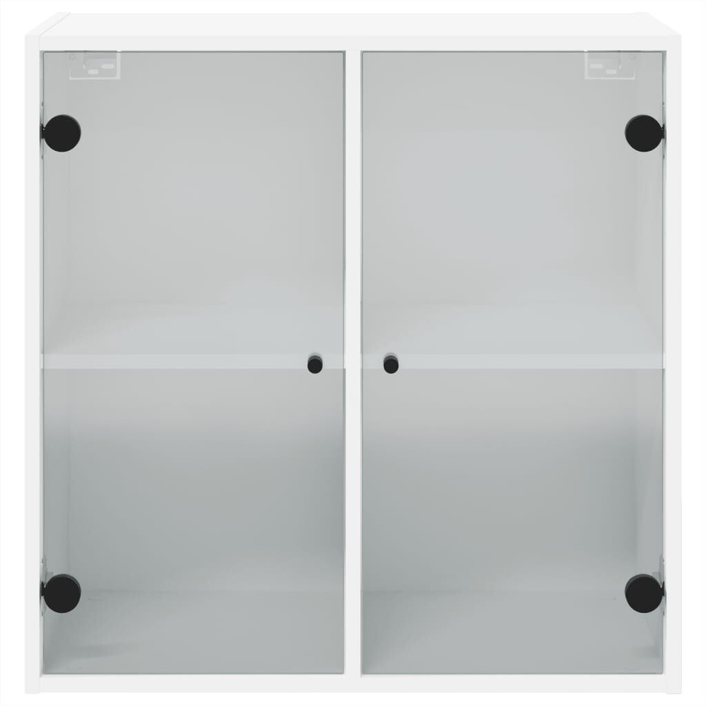 vidaXL Ντουλάπι Τοίχου Λευκό 68x37x68,5 εκ. με Γυάλινες Πόρτες