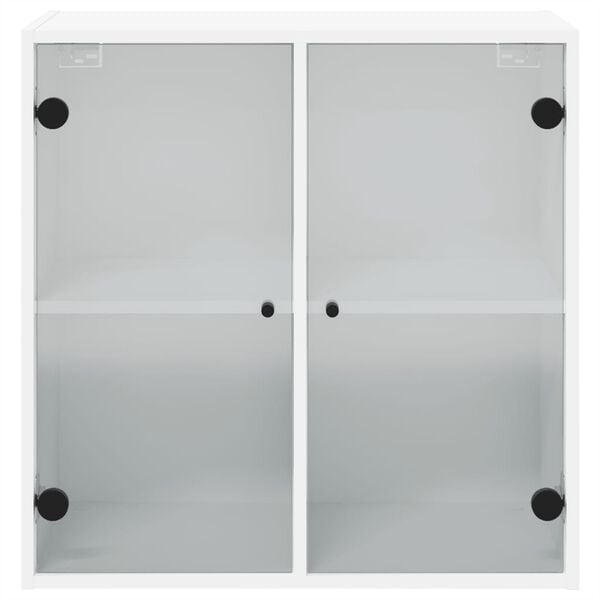 vidaXL Ντουλάπι Τοίχου Λευκό 68x37x68,5 εκ. με Γυάλινες Πόρτες