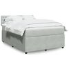 vidaXL Κρεβάτι Boxspring με Στρώμα Ανοιχτό Γκρι 140x200 εκ. Βελούδινο