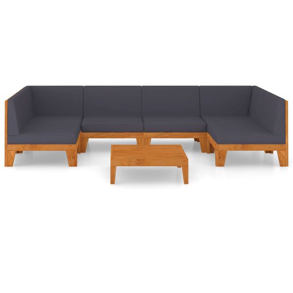 vidaXL Σαλόνι Κήπου 7 Τεμαχίων από Μασίφ Ξύλο Ακακίας με Μαξιλάρια