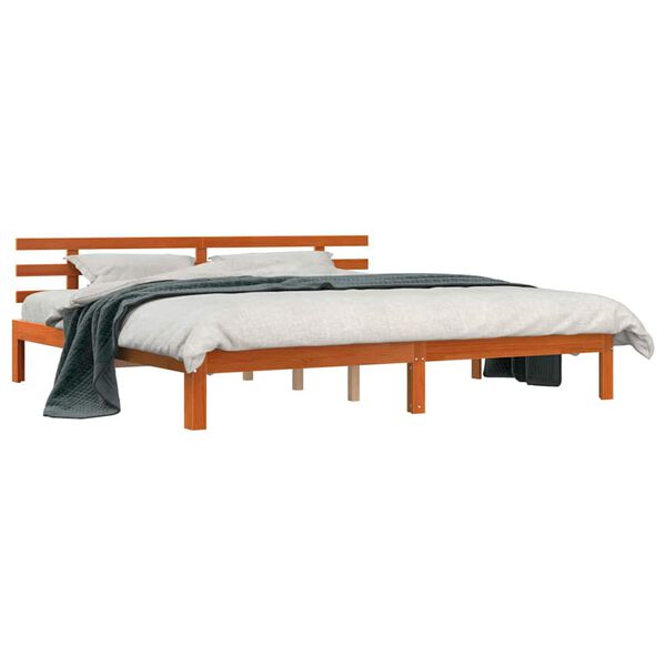 vidaXL Σκελετός Κρεβατιού Κερωτό καφέ 203.5 x 205.5 x 69.5 εκ