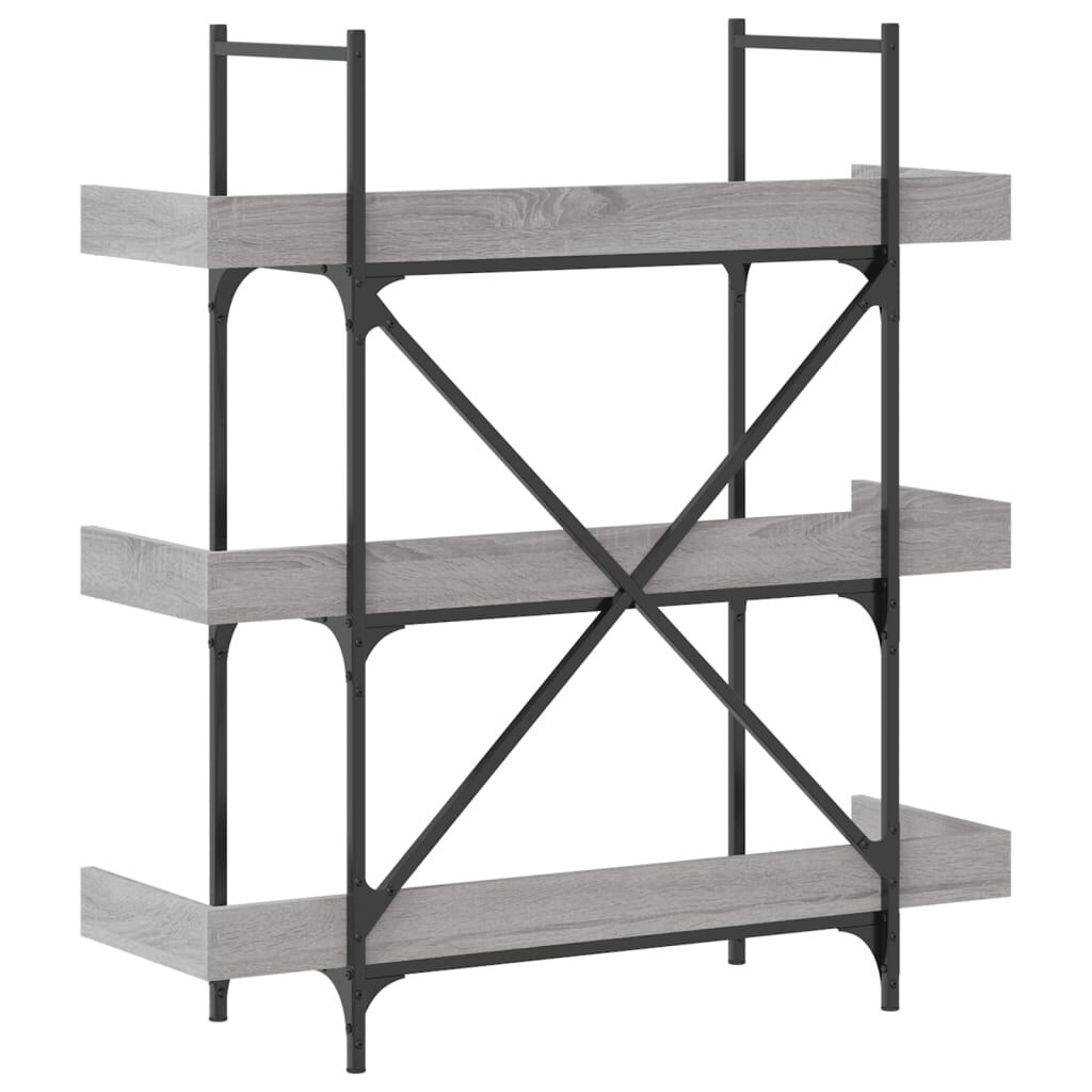 vidaXL Βιβλιοθήκη 3 Επιπέδων Γκρι Sonoma 100x33x108,5εκ. Επεξεργ. Ξύλο