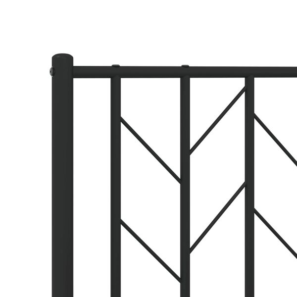 vidaXL Πλαίσιο Κρεβατιού με Κεφαλάρι&Ποδαρικό Μαύρο 100x200εκ. Μέταλλο
