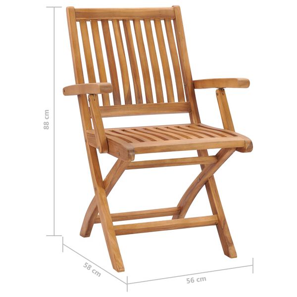 vidaXL Καρέκλες Κήπου 2 τεμ. από Μασίφ Ξύλο Teak με Κόκκινα Μαξιλάρια