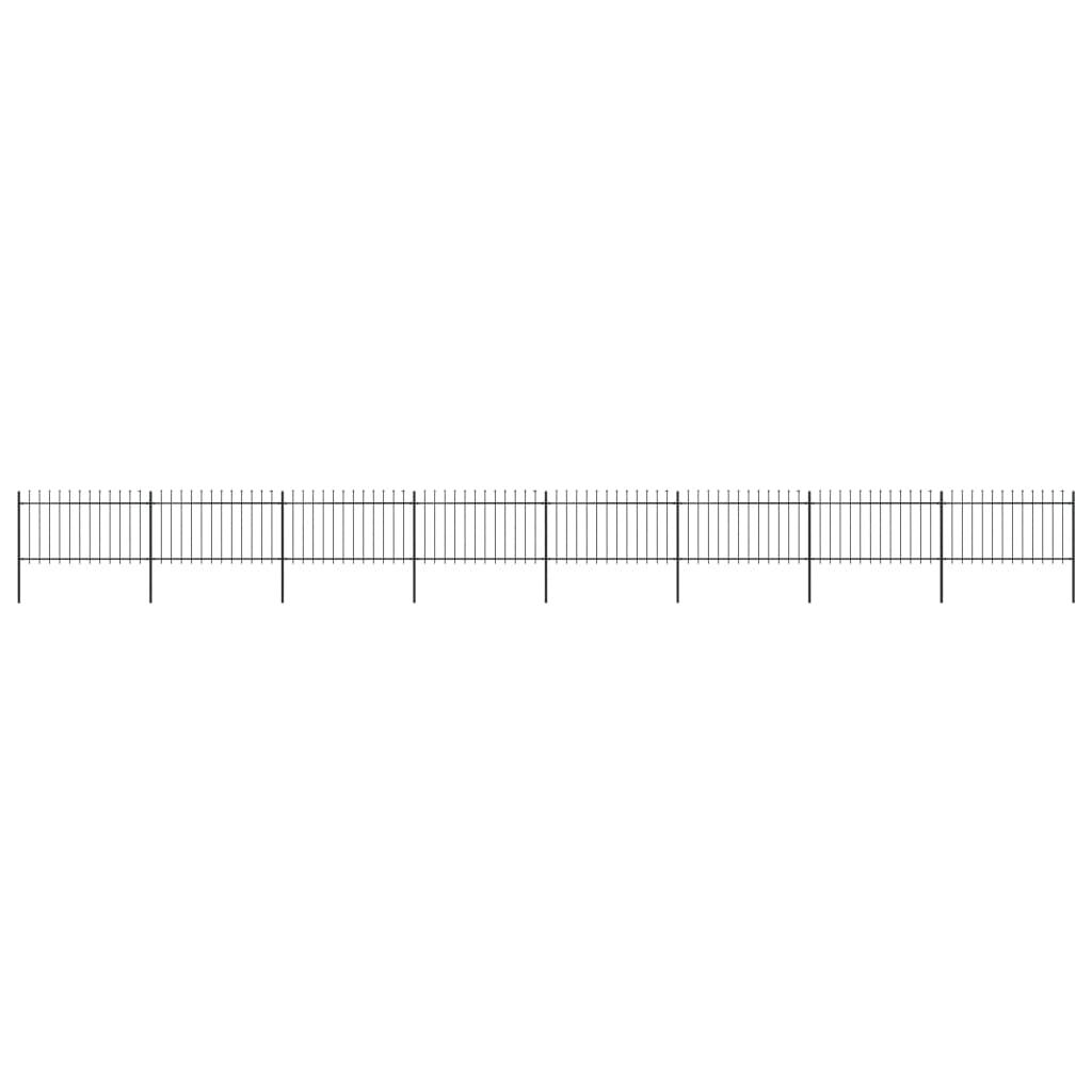vidaXL Κάγκελα Περίφραξης με Λόγχες Μαύρα 13,6 x 1 μ. από Χάλυβα