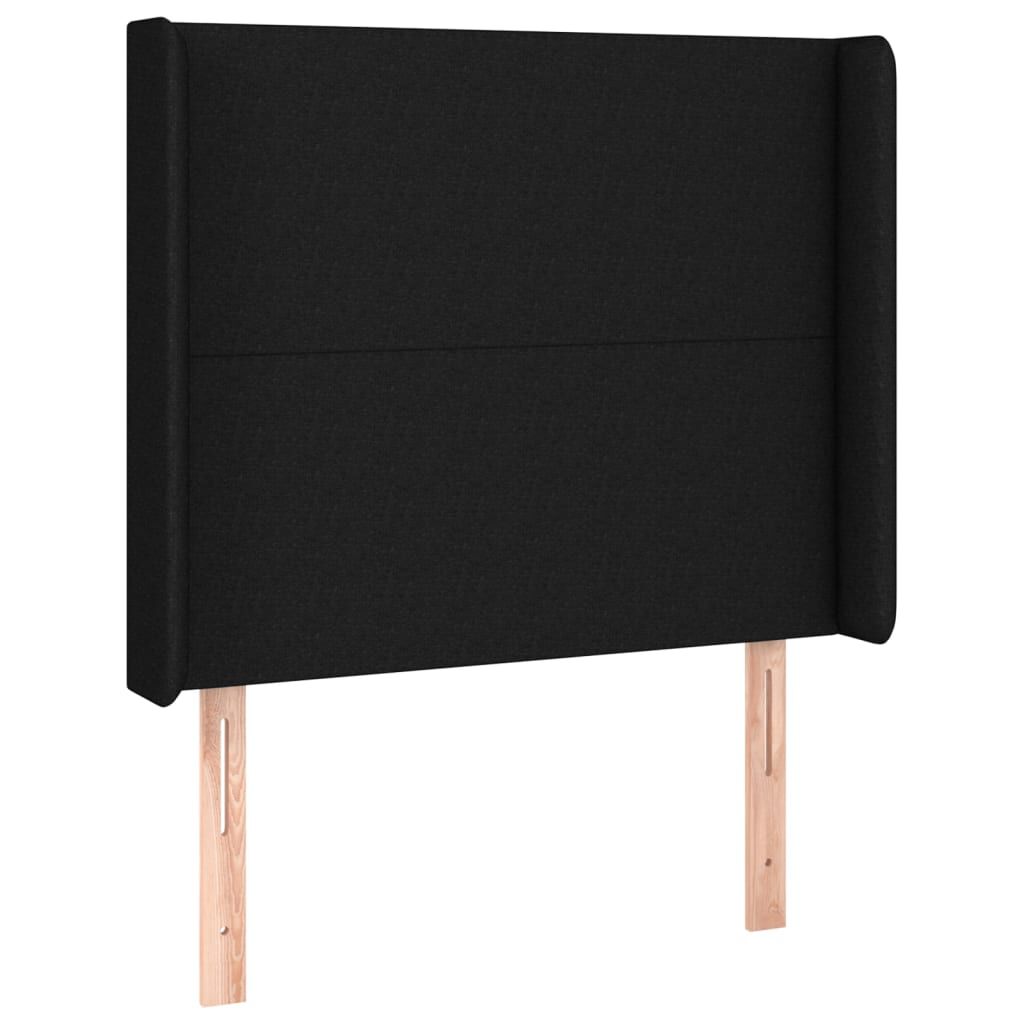 vidaXL Κρεβάτι Boxspring με Στρώμα & LED Μαύρο 80x200 εκ. Υφασμάτινο