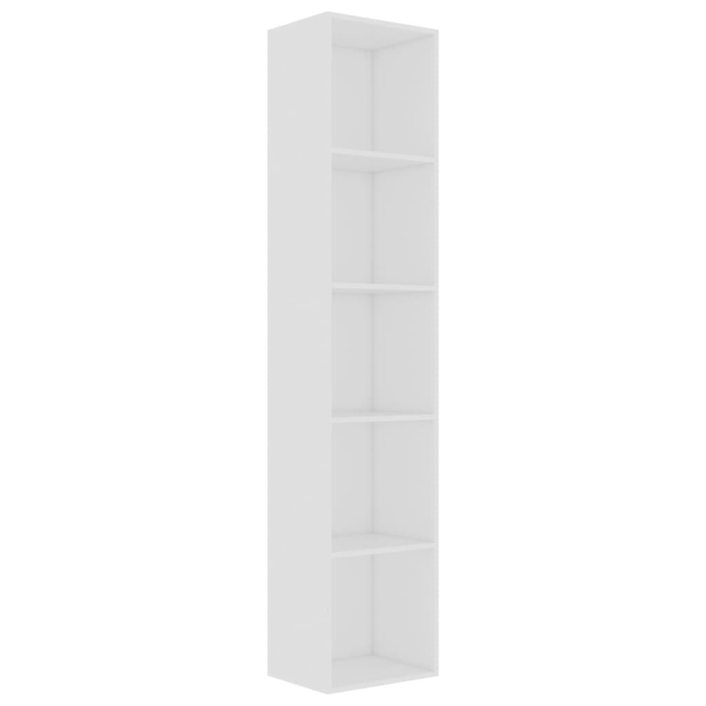 vidaXL Βιβλιοθήκη Λευκή 40 x 30 x 189 εκ. από Επεξ. Ξύλο