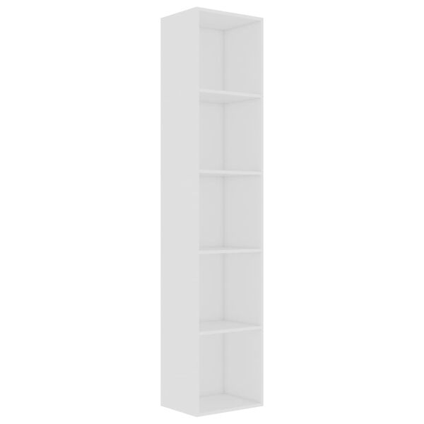 vidaXL Βιβλιοθήκη Λευκή 40 x 30 x 189 εκ. από Επεξ. Ξύλο