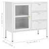 vidaXL Μπουφές Λευκός 75 x 35 x 70 εκ. από Ατσάλι και Ψημένο Γυαλί