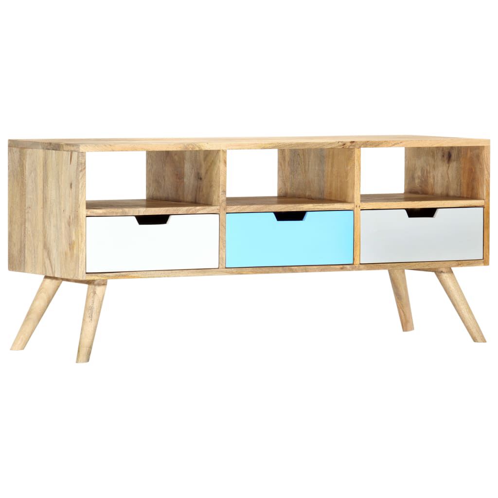 vidaXL Έπιπλο Τηλεόρασης 110 x 35 x 48 εκ. από Μασίφ Ξύλο Μάνγκο