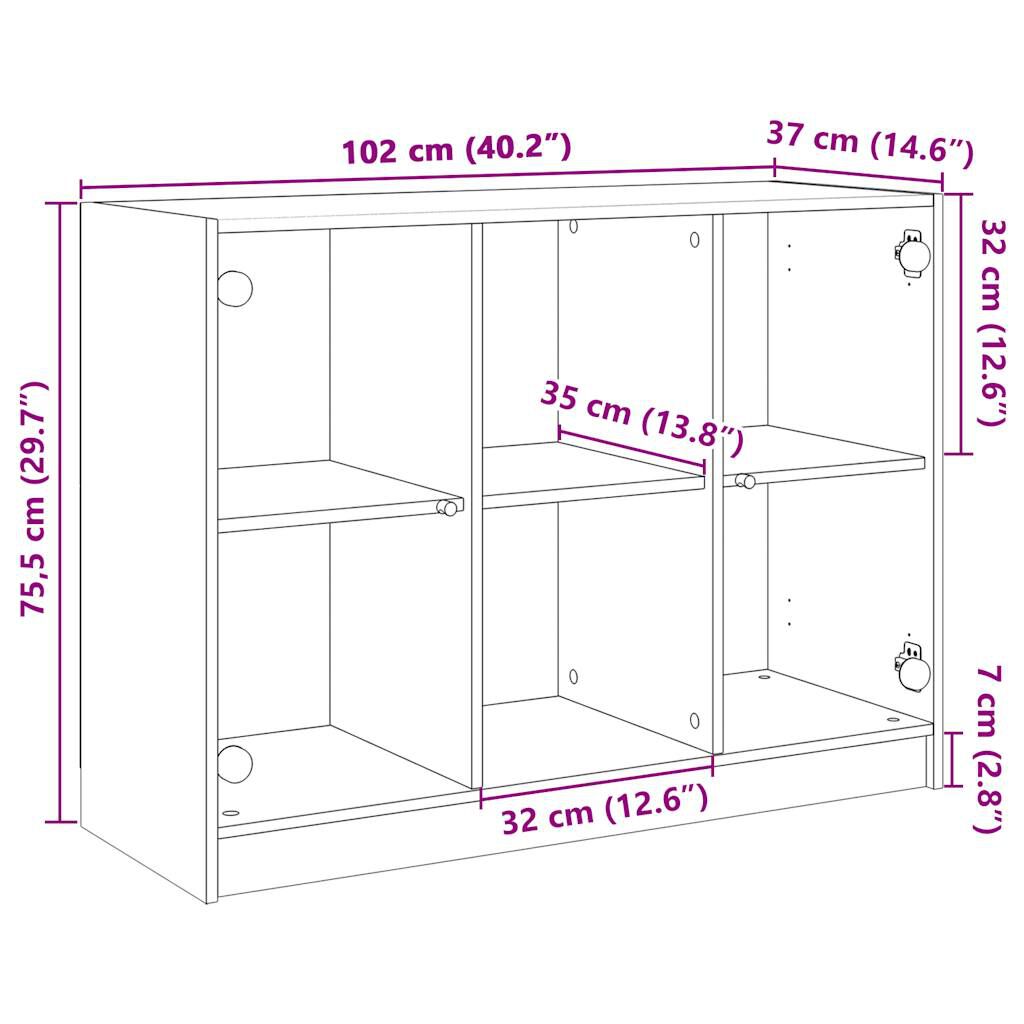 vidaXL Συρταριέρα Λευκή 102x37x75,5 εκ. από Επεξεργασμένο Ξύλο