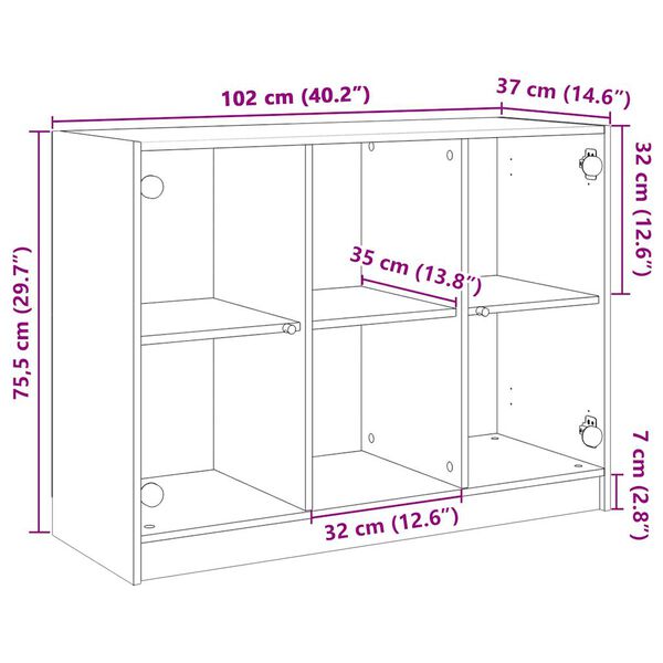 vidaXL Συρταριέρα Λευκή 102x37x75,5 εκ. από Επεξεργασμένο Ξύλο