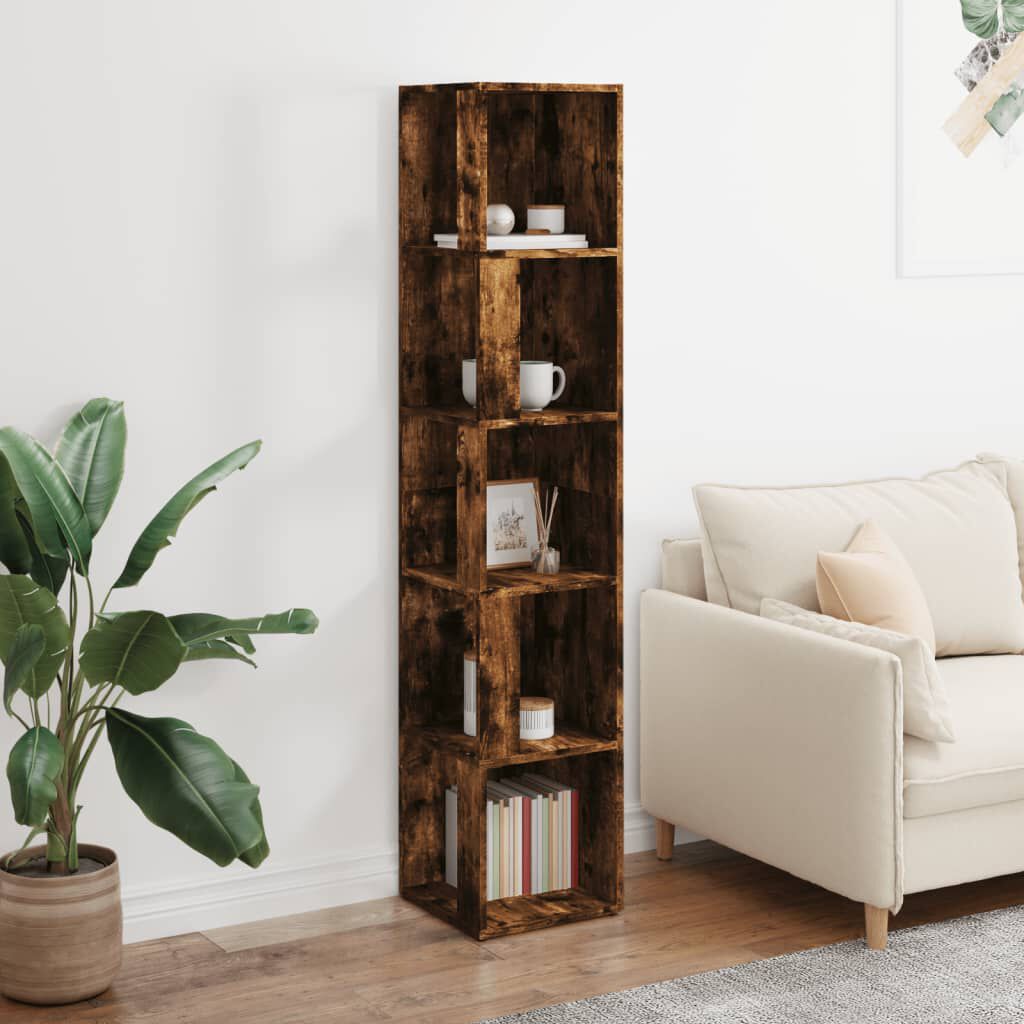 vidaXL Γωνιακό Έπιπλο Καπνιστή δρυς 33x33x164,5 εκ. από Επεξεργ. Ξύλο