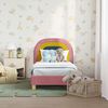 vidaXL Κρεβατική βάση για παιδιά με προσκέφαλο Ροζ 70 x 140 cm Βελούδο