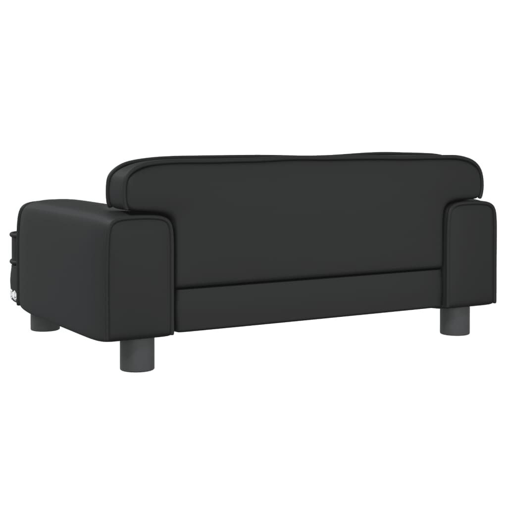 vidaXL Καναπές Παιδικός Μαύρος 70 x 45 x 30 εκ. από Συνθετικό Δέρμα