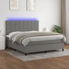 vidaXL &Kappa;&rho;&epsilon;&beta;ά&tau;&iota; Boxspring &mu;&epsilon; &Sigma;&tau;&rho;ώ&mu;&alpha; & LED &Sigma;&kappa;.&Gamma;&kappa;&rho;&iota; 160x200 &epsilon;&kappa; &Upsilon;&phi;&alpha;&sigma;&mu;ά&tau;&iota;&nu;&omicron;