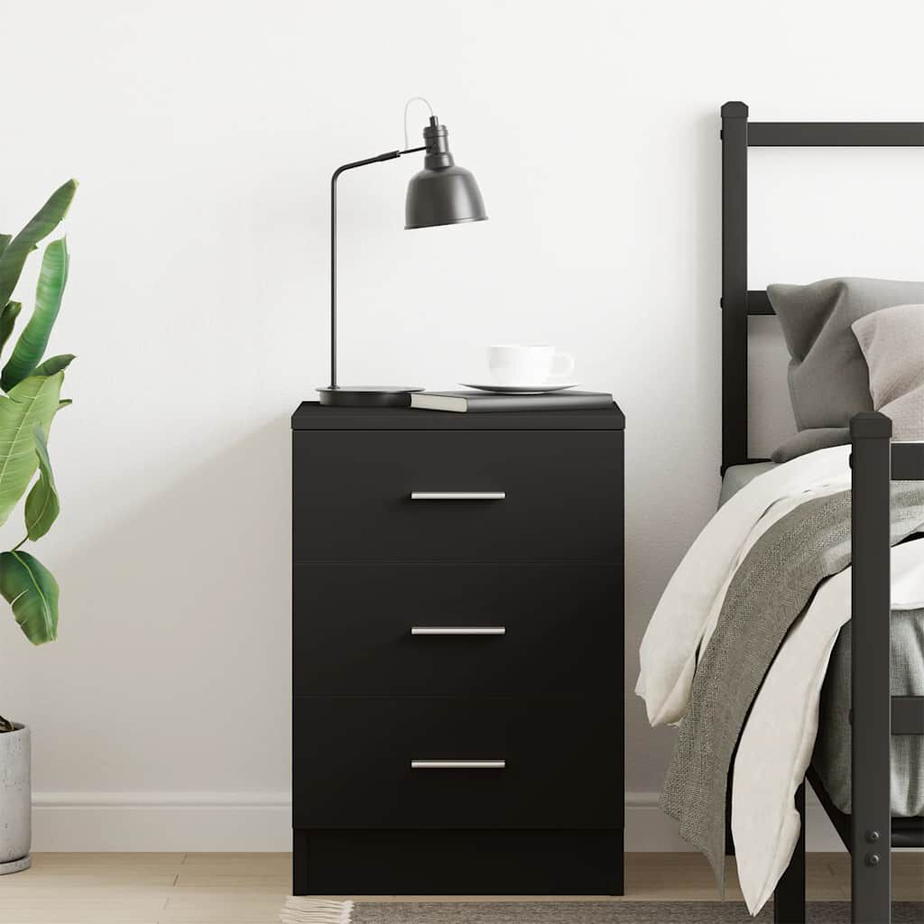 vidaXL Κομοδίνο Μαύρο 38 x 35 x 56 εκ. από Μοριοσανίδα