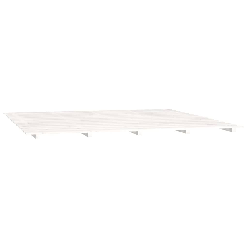 vidaXL Πλαίσιο Κρεβατιού Λευκό 180 x 200 εκ. από Μασίφ Ξύλο Πεύκου