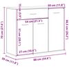 vidaXL Μπουφές Λευκός 88 x 30 x 70 εκ. από Επεξ. Ξύλο