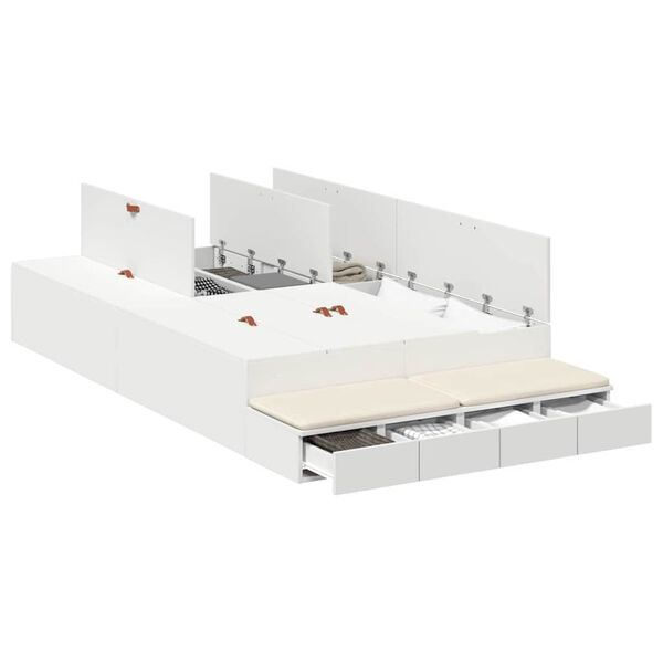 vidaXL Κρεβάτι με αποθηκευτικό χώρο Λευκό 236.5 x 120 x 31.5 εκατοστά