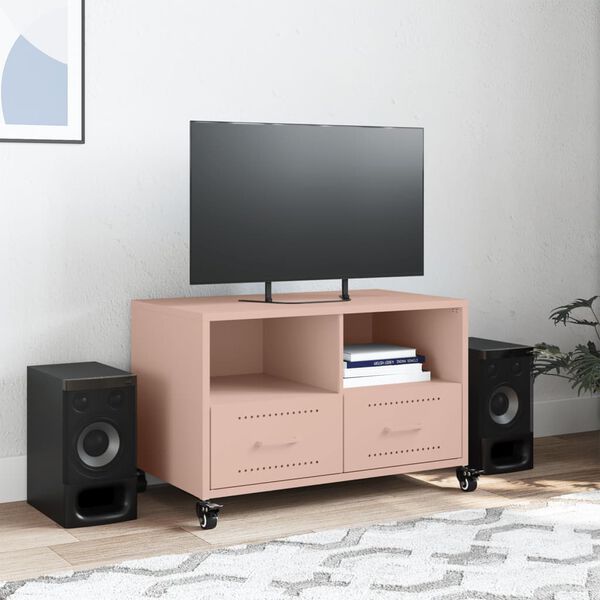 vidaXL Έπιπλο Τηλεόρασης Ροζ 68 x 39 x 43,5 εκ. Χάλυβας