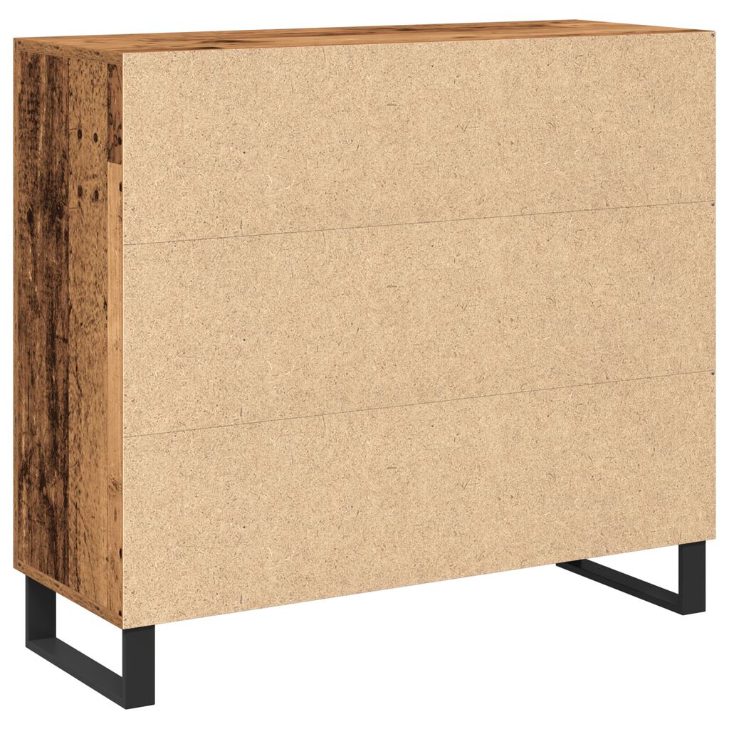vidaXL Μπουφές με 3 Πόρτες Παλιού Ξύλου 90x34x80 εκ. Σαθρού Ξύλου